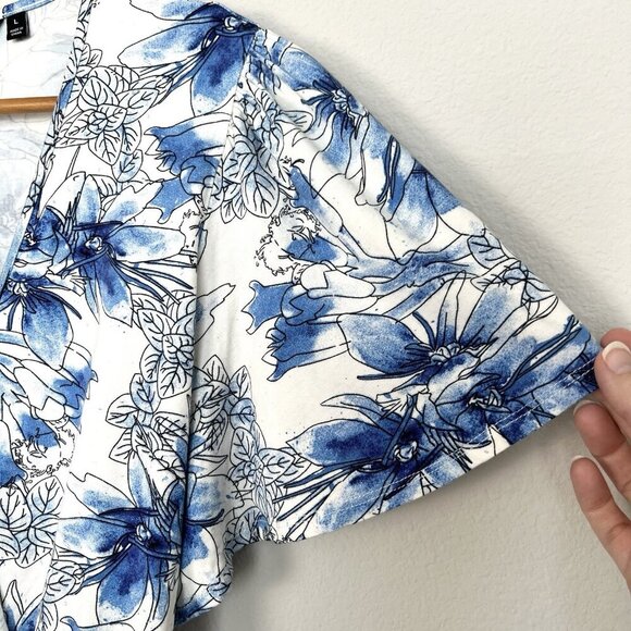 Peach Clothing Katerina Top Santorini Floral Bamboo Knit Large UV Protection - Picture 2 of 9